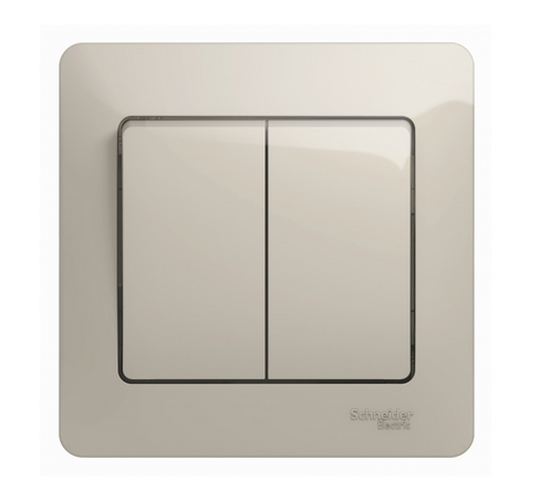Schneider Electric Glossa Молочный Выключатель 2-клавишный схема 5, 10AX, в сборе IP20 скрытая установка GSL000952