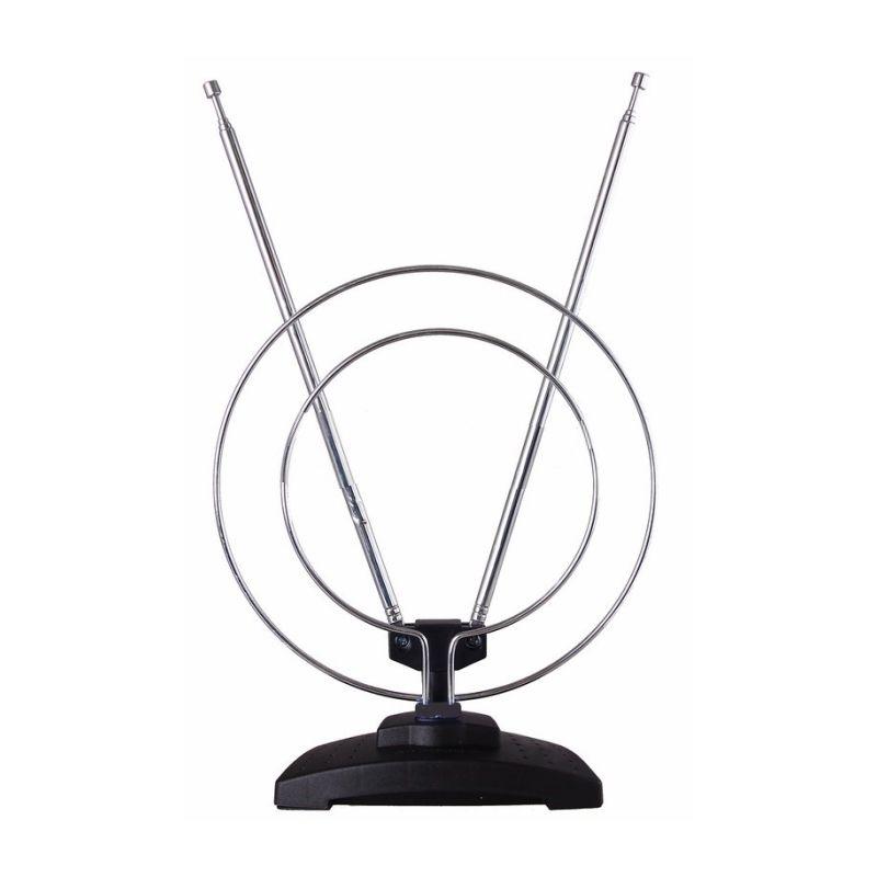 Антенна комнатная телескопическая на подставке с кольцом VHF, UHF,  47-860 MHz RX-108 REXANT 34-0108