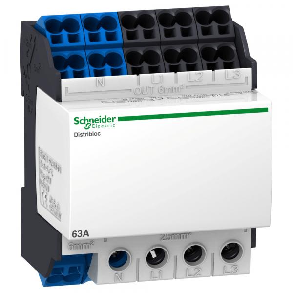 Колодки распределительные DISTRIBLOC 63A, ввод сверху Schneider Electric 04041