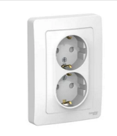 Schneider Electric  BLANCA  Белый  Розетка 2-местная с заземляющими контактами со шторками 16А, 250В, IP20  скрытая установка BLNRS001121