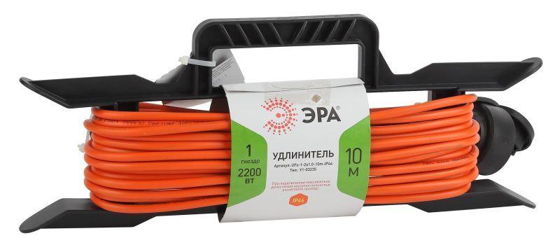 Удлинитель-шнур на рамке 1х10м без заземл. 10А IP44 UFx-1-2х1.0-10m-IP44 ПВС 2х1 Эра Б0043039