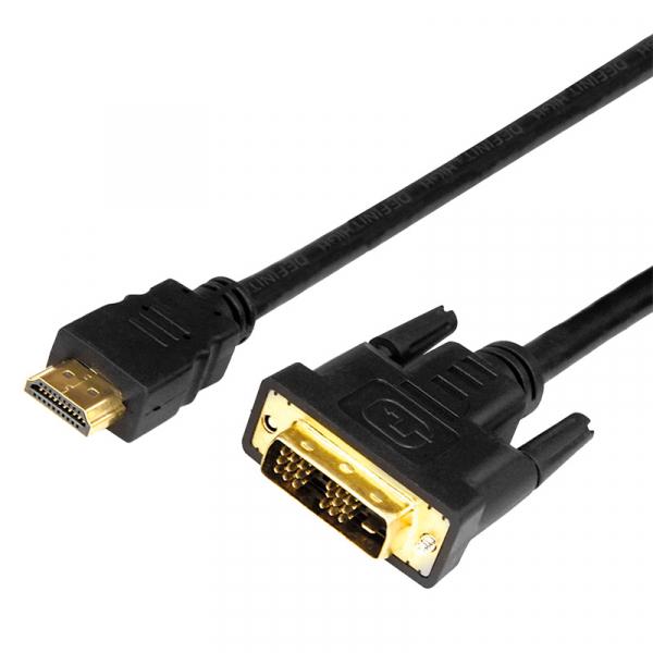 Шнур  HDMI - DVI-D  gold  2М  с фильтрами  REXANT 17-6304