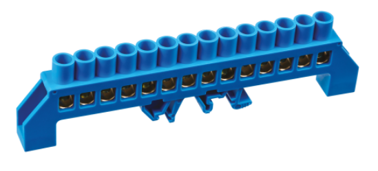 Шина нулевая в изоляционной оболочке Navigator  NBB-I812-14DP/B 8*12, 14 отверстий 71 190