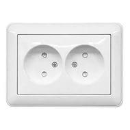 Schneider Electric  Wessen59  Матовый Хром  Розетка 2-местная в сборе скрытая установка (250В, 16А, защитные шторки) RS16-254-58