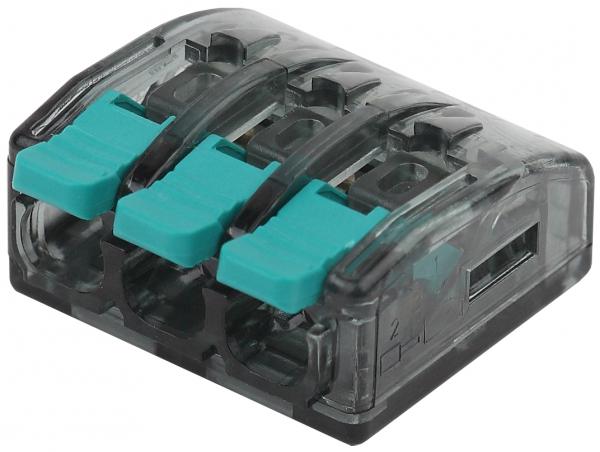 ЭРА 224-413 Клемма компактная с рычагом, 3 отв., 0,5-4 мм2 (упак 100 шт.) NO-224-47 Б0043965
