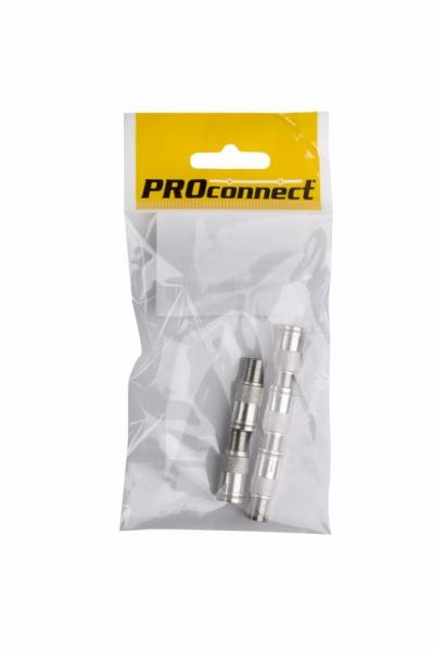 Переходник антенный, (гнездо F - гнездо TV), с кольцом (5шт.) (пакет)  PROconnect 05-4301-4-9