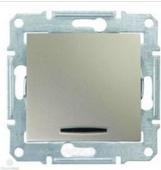 Schneider Electric Sedna Титан Выключатель механизм 1-клавишный с синей подсветкой 10А IP20 скрытая установка SDN1400168