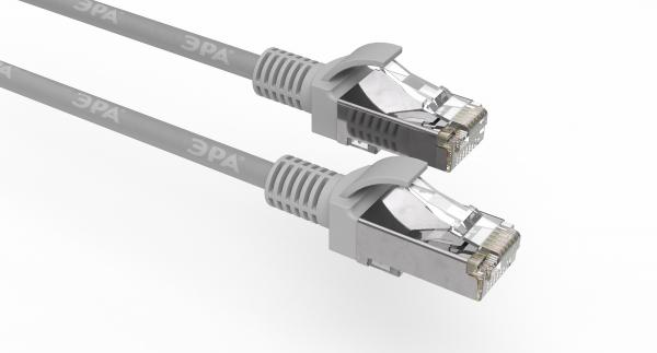 Патч корд ЭРА  PC-15F F/UTP категория 5e, длина 15 метров, экранированный, серый, Cu