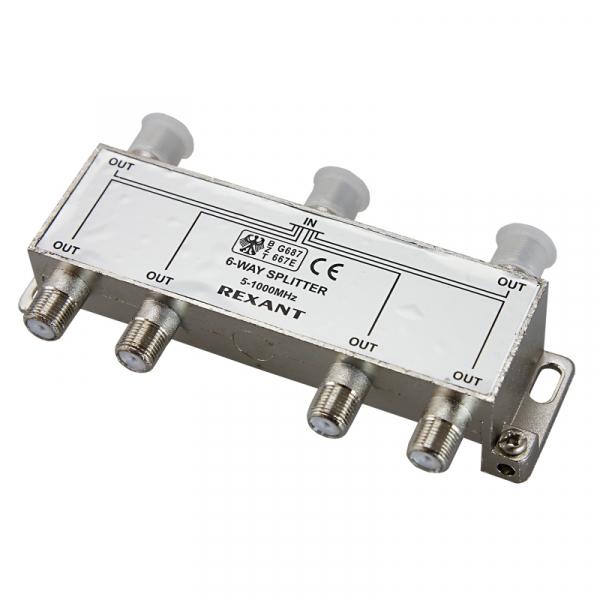 Делитель ТВ  х 6 под F разъём 5-1000 МГц  REXANT 05-6004