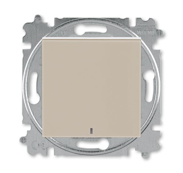 ABB  Levit  Кофе макиато/Белый Выключатель 1-клавишный с подсветкой 2CHH590146A6018