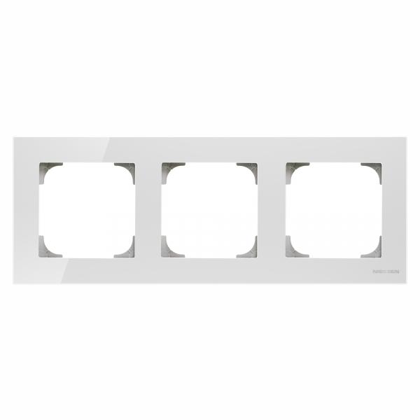 ABB Рамка 3-постовая, серия SKY, цвет стекло белое /2CLA857300A3001/