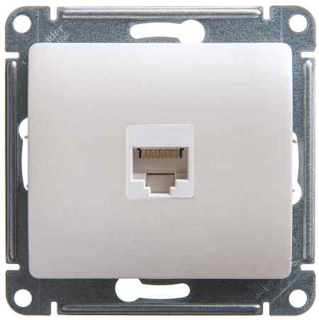 Schneider Electric Glossa Перламутр Розетка компьютерная RJ45 категория 5E, механизм IP20 скрытая установка GSL000681K
