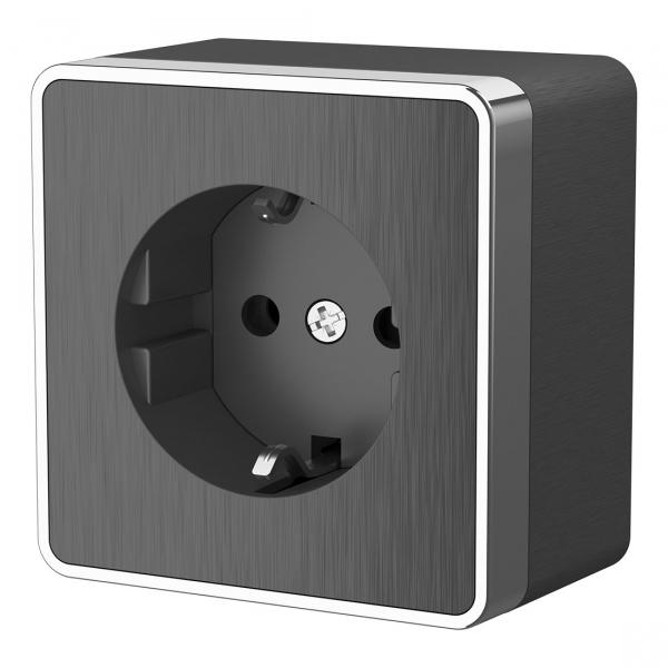Werkel Gallant Графит Рифленый Розетка с заземляющими контактами WL15-02-01/ a041396