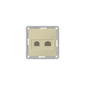 Schneider Electric  Wessen59  Слоновая Кость  Розетка информационная без рамки категория 5Е 2-местная скрытая установка  / РсЭУИ/ RSI-251KK5E-2-86