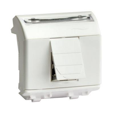 DKC  BRAVA Розетка  Белый  компьютерная RJ-45, кат. 5Е (разъем PcNet), 2 модуля  76655B