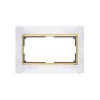 Werkel  Snabb Белый-Золото Рамка для 2-местной розетки WL03-Frame-01-DBL-white-GD a035260