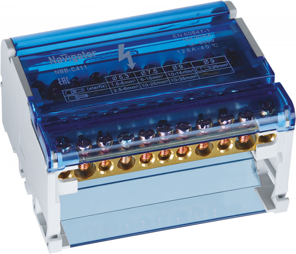 Шина нулевая в корпусе Navigator  NBB-C411 4*11, 11 отверстий 71 239