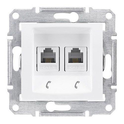 Schneider Electric Sedna  Белый Розетка механизм телефоная 2-местная RJ11 пружинные зажимы IP20 скрытая установка SDN4201121