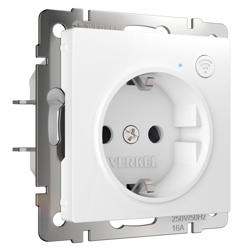 Розетка Белый  Механизм 1-ая  с заземлением с Wi-Fi  СП  W1171601  a056417 Werkel