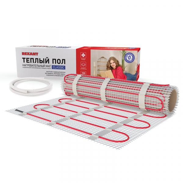 REXANT Тёплый пол (нагревательный мат)  Classic RNX -4,0-600 (площадь 4,0 м2 (0,5 х 8,0 м)), 600 Вт, двужильный с экраном 51-0508-2
