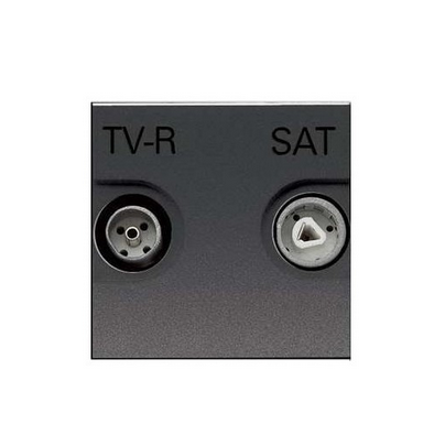 ABB  Zenit  Антрацит Розетка TV-R-SAT 1-местная с накладкой N2251.3 AN/2CLA225130N1801/