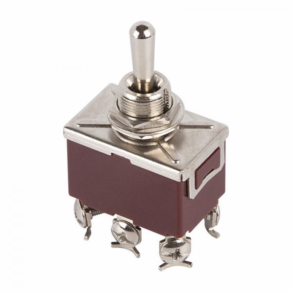 Тумблер 250V 10А (6c) (ON)-OFF-(ON) двухполюсный  (KN-223)  REXANT 36-4172