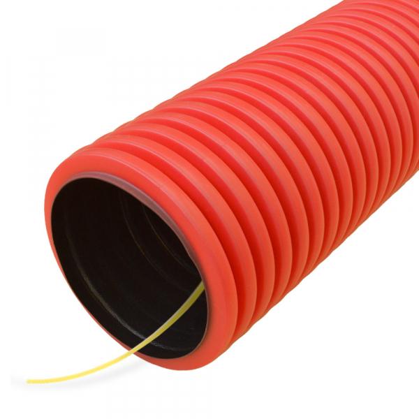 Труба гибкая двустенная д.110мм, с/з цвет красный SN12 ПНД тип 450 Промрукав