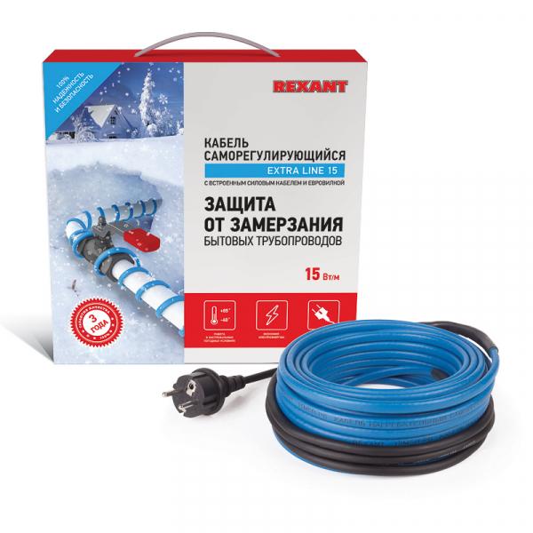 Саморегулируемый греющий кабель на трубу 15MSR-PB 2M (2м/30Вт) REXANT 51-0616