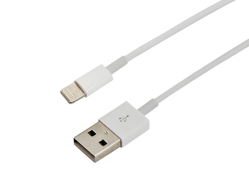 Кабель REXANT USB для iPhone 5/6/7 моделей шнур 1М белый 18-1121 18-1121