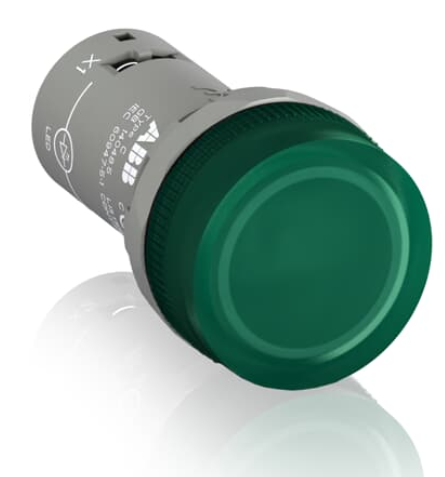 Лампа CL2-520G зелёная со встроенным светодиодом 220В DC  ABB /1SFA619403R5202/