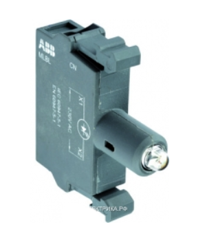 Патрон ABB  MLBL-01W со встроенным светодиодом белый 24В AC/DC /1SFA611621R1015/