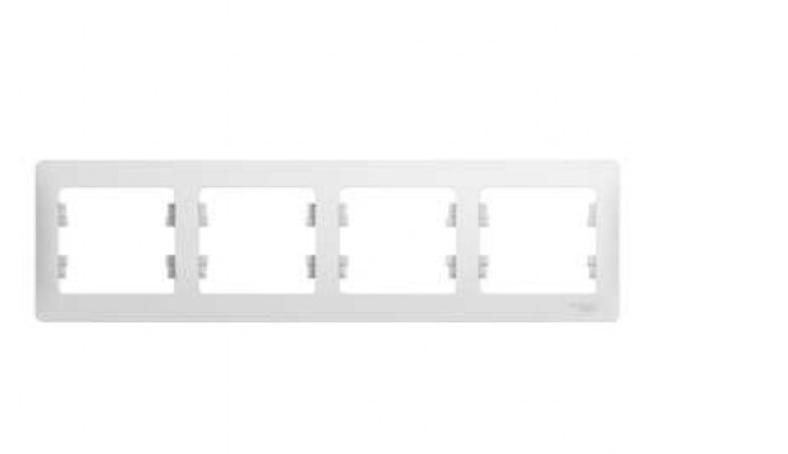 Schneider Electric Glossa  Белый Рамка 4-местная горизонтальная IP20 скрытая установка GSL000104