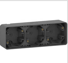 Schneider Electric Mureva Styl  Антрацит Бокс тройной для накладного монтажа горизонтальный IP55 MUR37713