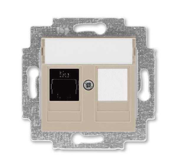 ABB  Levit  Кофе макиато Розетка компьютерная RJ45 категория 5e+заглушка, 2CHH295117A6018