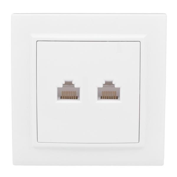 EKF  Минск  Белый Розетка RJ-45 2-местная скрытая установка ERK02-035-10