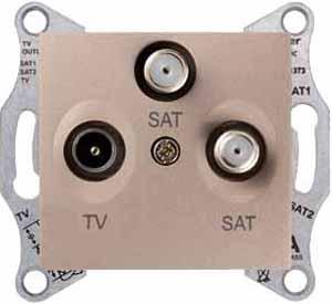 Schneider Electric Sedna Титан Розетка механизм TV/R/SAT проходной 8dB IP20 скрытая установка SDN3501268