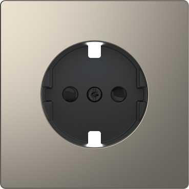 Schneider Electric  MERTEN  D-Life  Никель  Центральная Накладка для механизма розетки MTN2330-6050