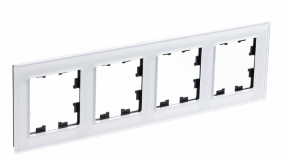 Schneider Electric AtlasDesign NATURE  Стекло Белый  Рамка 4-местная ATN320104