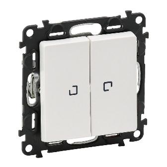 Legrand  Valena  LIFE  Белая Выключатель 2-клавишный с подсветкой 10А 250В пружинные зажимы скрытая установка IP20 / 752428