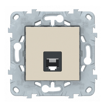 Schneider Electric Unica NEW Бежевый Розетка телефонная RJ11, 1-местная 4 контакта, NU549244