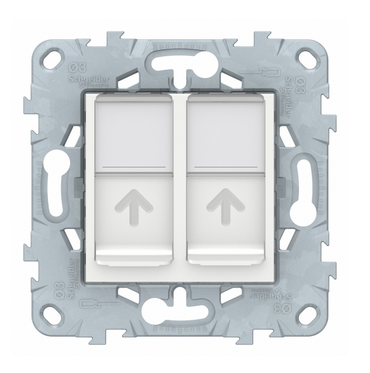 Schneider Electric Unica NEW  Белый Розетка компьютерная, RJ45, 2-местная категория 6 UTP, NU542418
