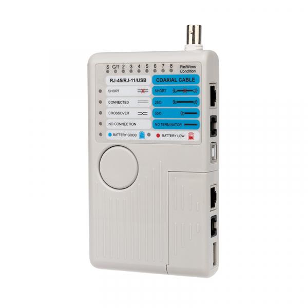 Тестер Кабеля "универсальный"  RJ-45+RJ-11+RJ-12+USB+BNC  (HT-2468B)  REXANT 12-1003