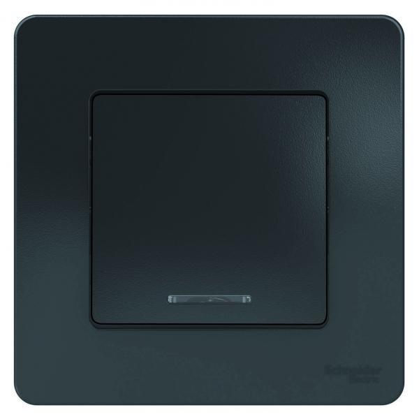 Schneider Electric  BLANCA  Антрацит  Выключатель 1-клавишный (cх.1) с подсветкой, 10А, 250B, скрытая установка  BLNVS010116