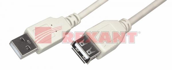 Шнур  USB-А (male) - USB-A (female)  5M  REXANT 18-1117