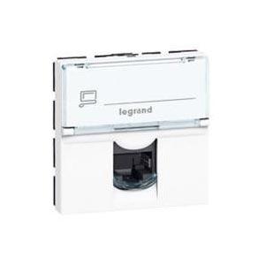 Розетка механизм RJ45 UTP категория 5е 2 модуля Legrand  Mosaic  Белая  76554