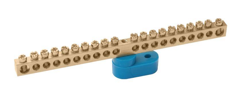 Шина нулевая на угловом изоляторе Navigator  NBB-M69-6C1/B 6*9, 6 отверстий 71 164