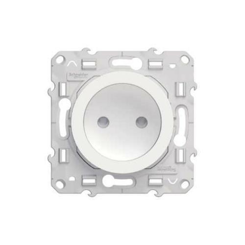 Schneider Electric ODACE Белый Розетка механизм 1-местная без заземляющих контактов и шторками S52R033