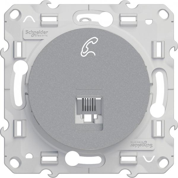 Schneider Electric ODACE Алюминий Розетка механизм TF RJ12 6 контактов, винтовой зажим S53R497