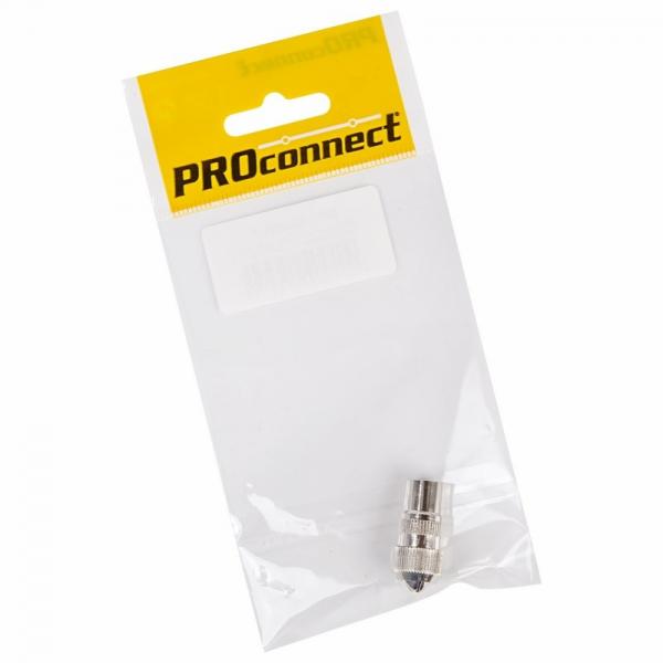 Разъем антенный на кабель, (штекер-TV металл "орех"), (1шт.) (пакет)  PROconnect 05-2031-7