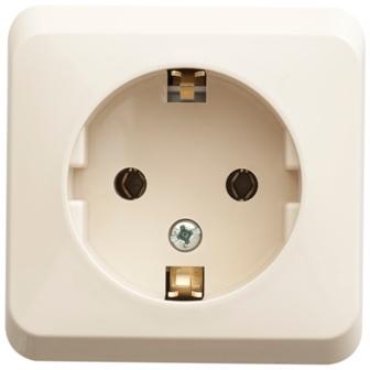 Schneider Electric  ЭТЮД  Крем  Розетка 1-местная открытая установка с заземляющими контактами PA16-003K